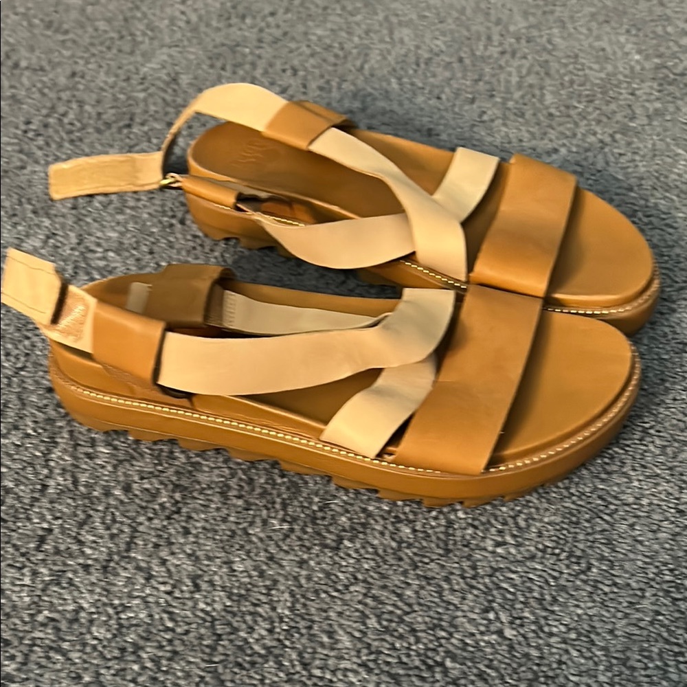 Sorel Women's Brown and Tan Strappy Sandals - Picture 2 of 3